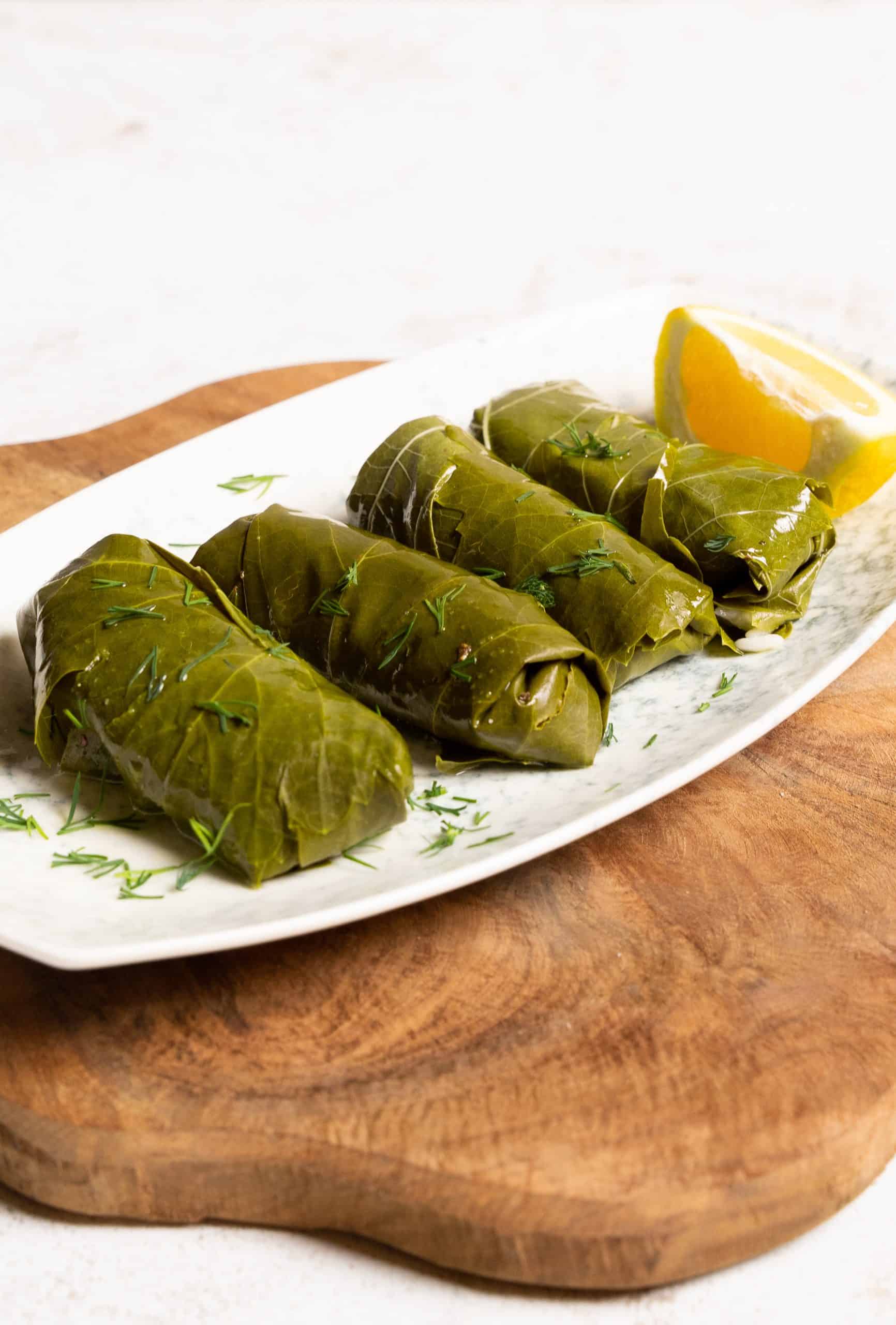 Greek Dolmades recipe (Stuffed Vine - Grape Leaves Dolmathes)