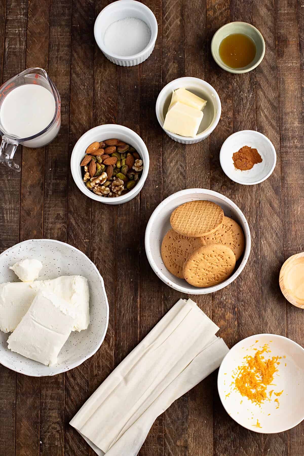 Cheesecake Baklava ingredients
